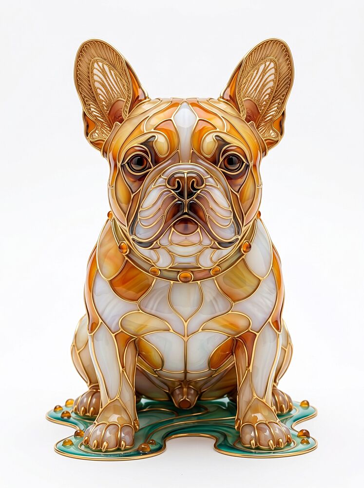Stained Glass French Bulldog art print by Markus Hermannsdorfer for $57.95 CAD