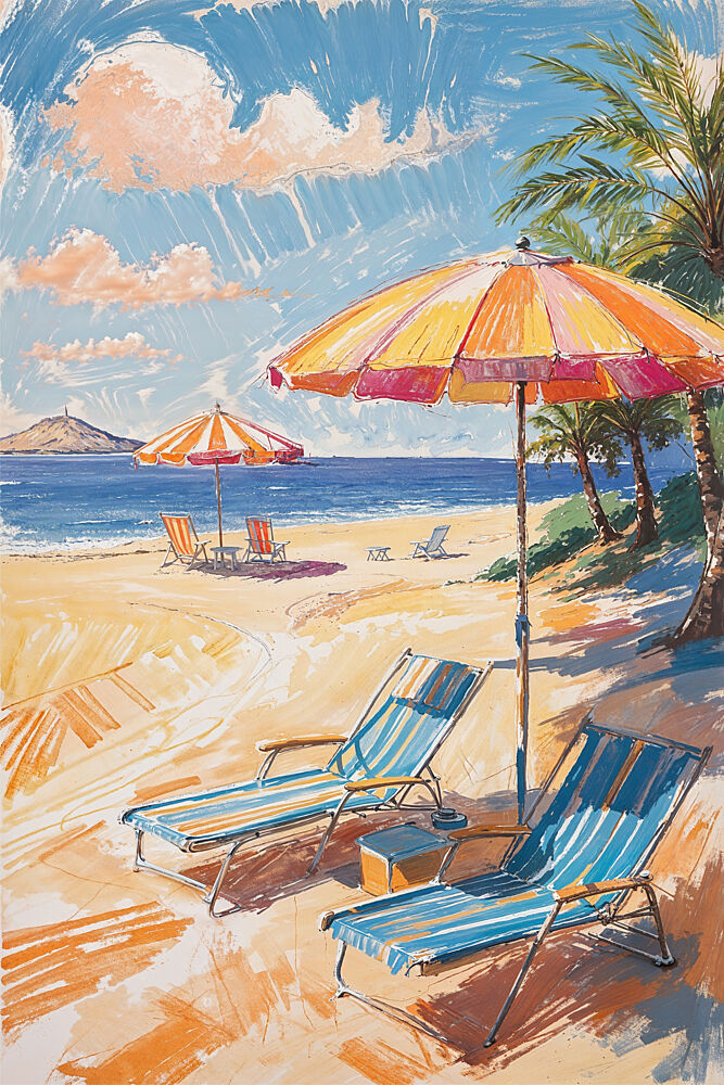 Tropical Beach Relaxation art print by The Art Concept for $57.95 CAD