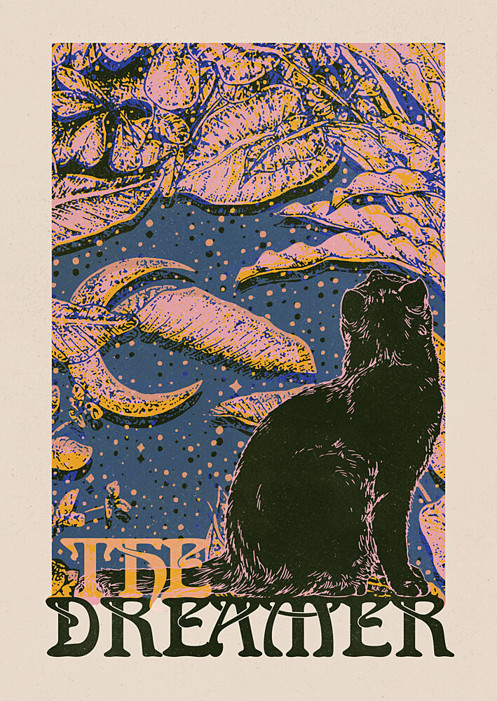 Black Cat Dreamer art print by Katariina Kosunen for $57.95 CAD