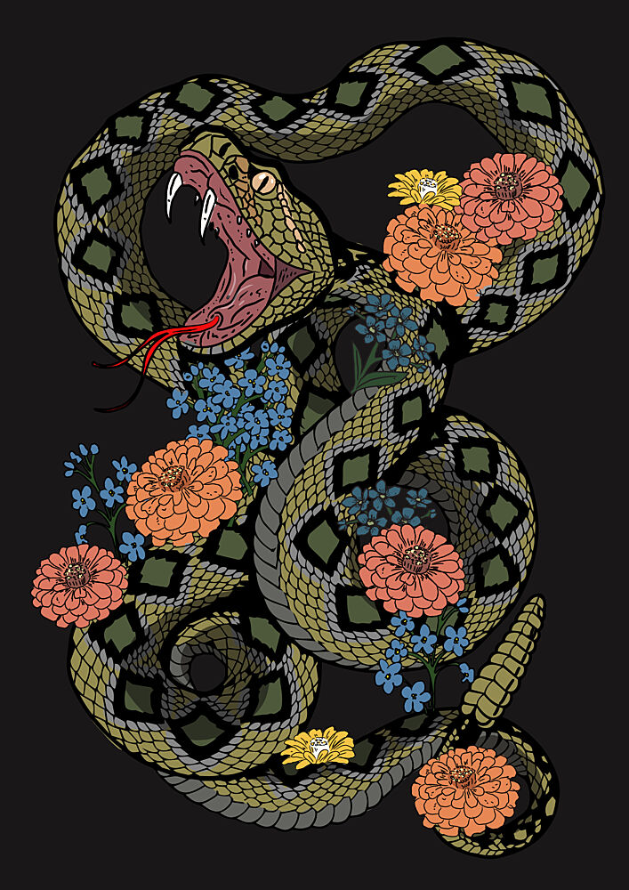 Striking Serpent Flowers art print by Nicholas for $57.95 CAD