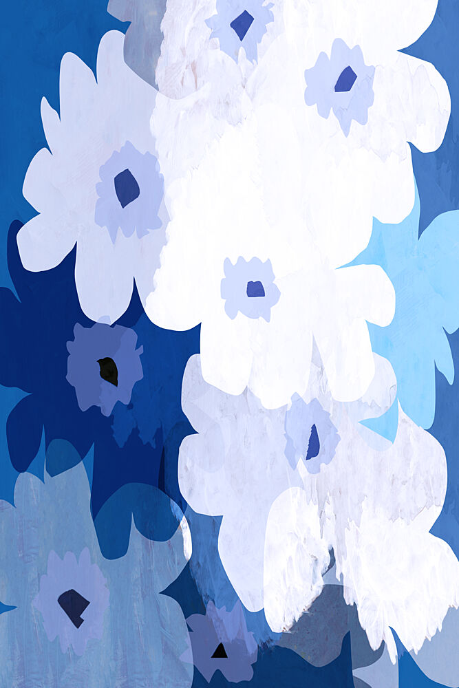 Modern Blue Blooms art print by Cartissi for $57.95 CAD