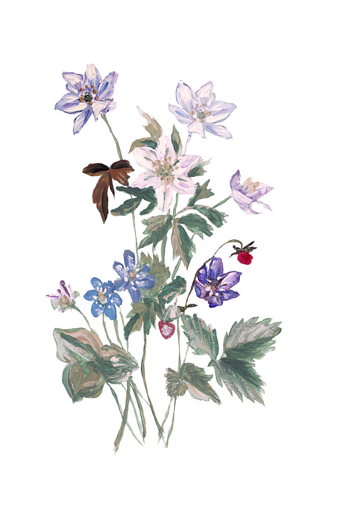 Wildflower Watercolor Bouquet art print by Cartissi for $57.95 CAD