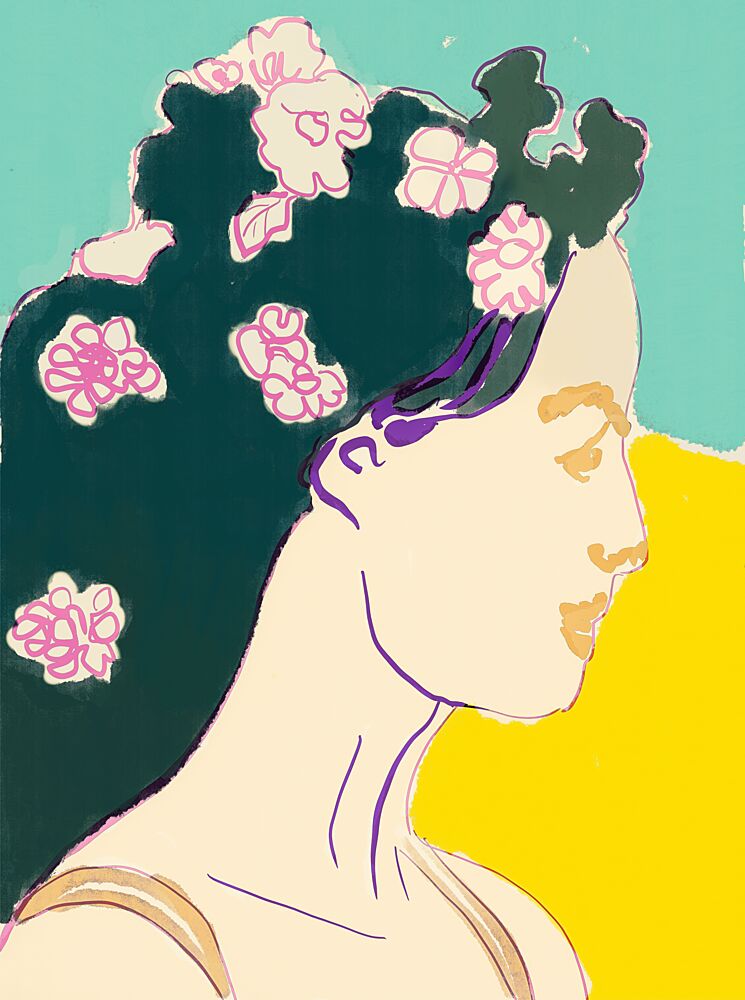 Serene Floral Portrait art print by Beate Tubach for $57.95 CAD