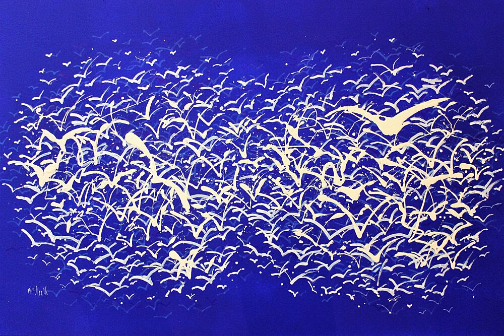 Dynamic Bird Swarm art print by Wayne Sleeth for $57.95 CAD