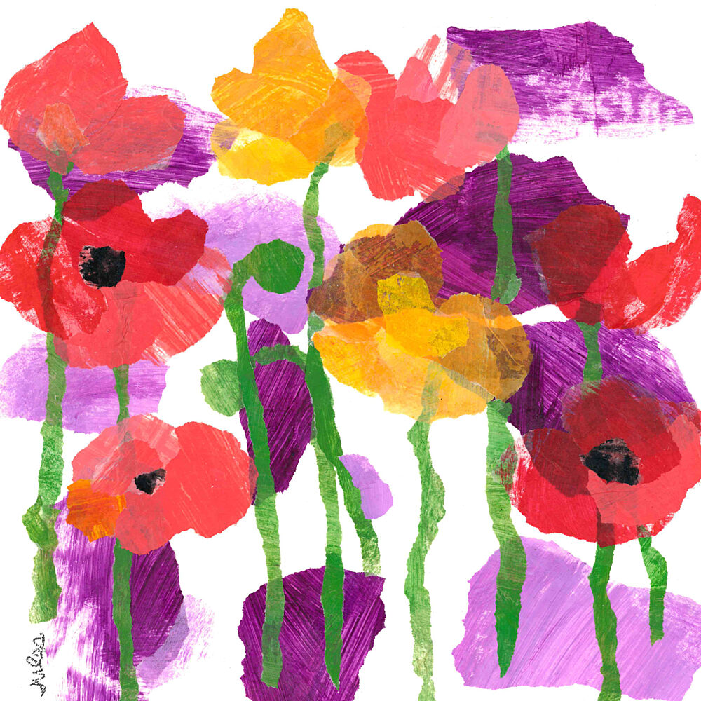 Vibrant Abstract Poppies art print by Jules Gissler for $57.95 CAD