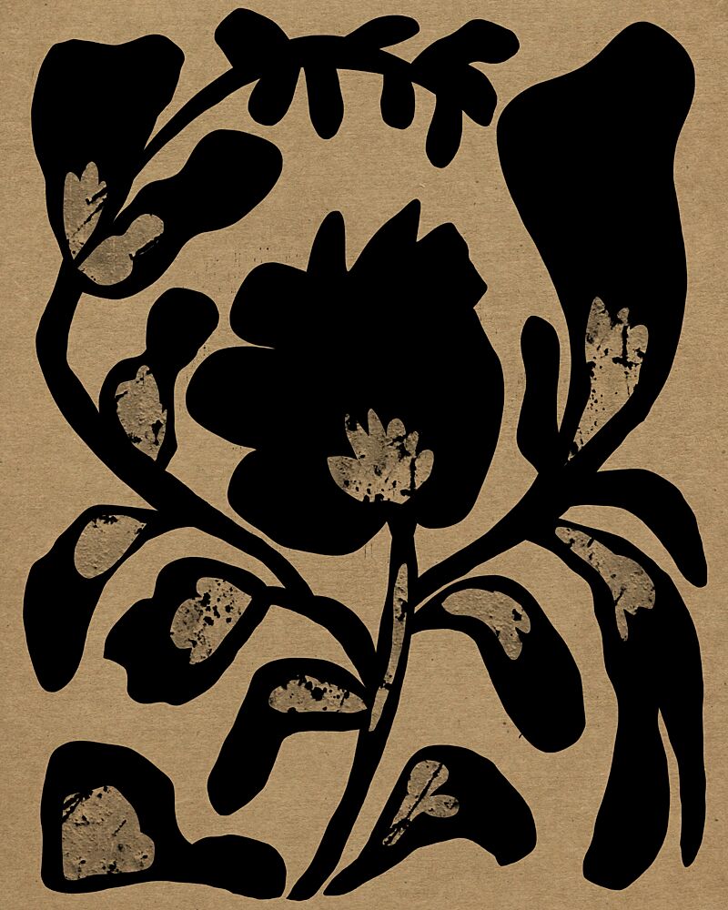 Black Botanical Silhouette art print by Josie George for $57.95 CAD