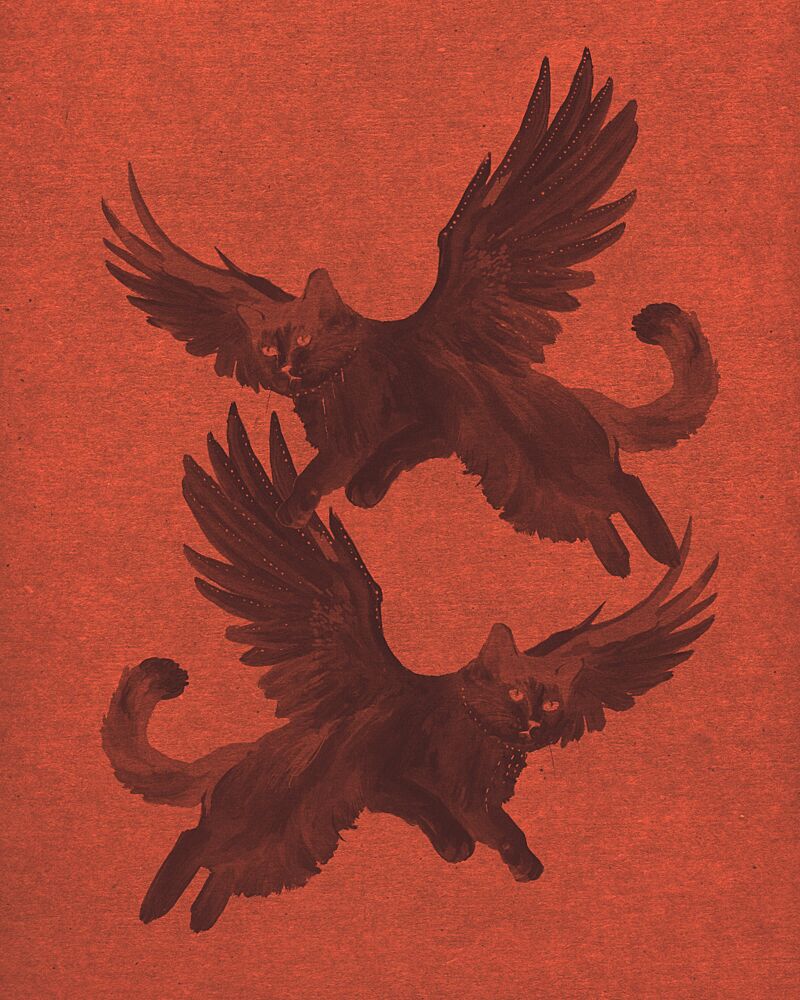 Dark Winged Cats art print by Josie George for $57.95 CAD