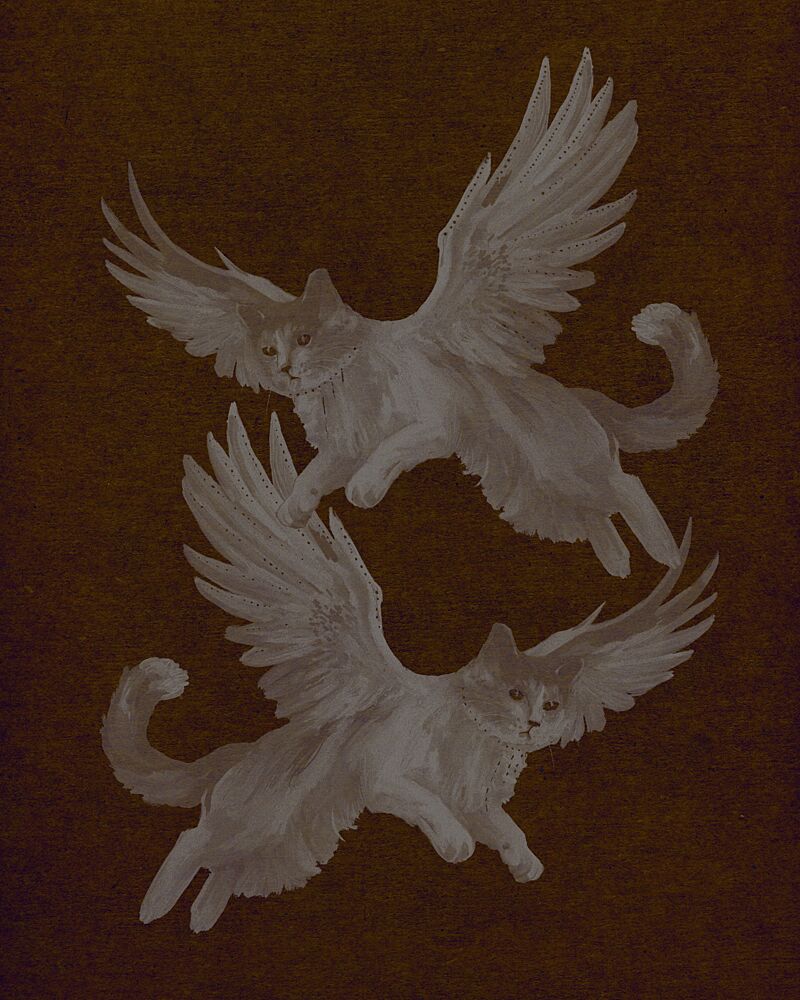 Ethereal Flying Cats art print by Josie George for $57.95 CAD