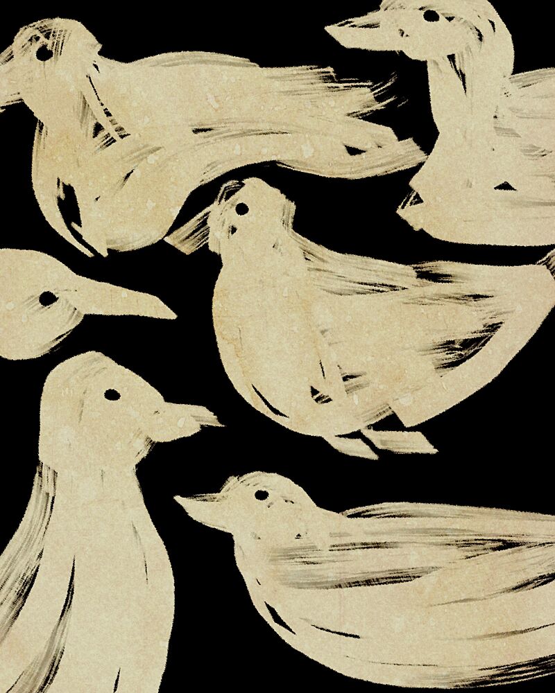 Brushstroke Birds Flight art print by Josie George for $57.95 CAD