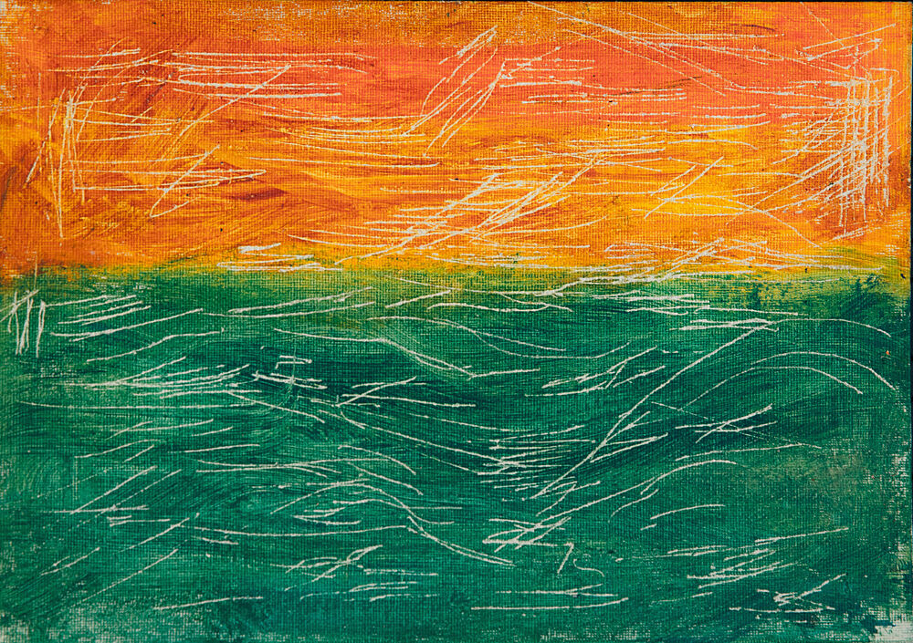 Orange Green Horizon art print by Dale Hefer for $57.95 CAD