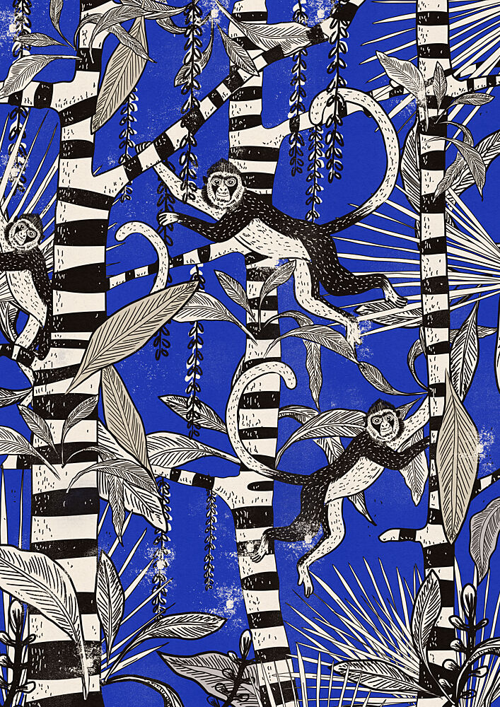 Playful Jungle Monkeys art print by Nicholas for $57.95 CAD