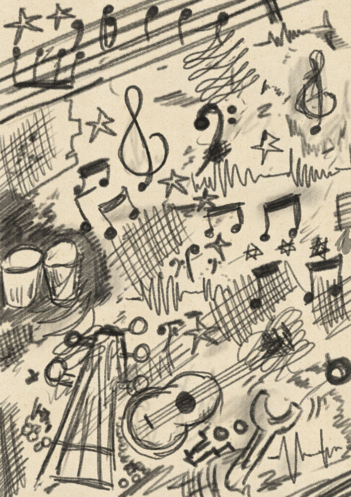 Creative Music Sketch art print by Nicholas for $57.95 CAD