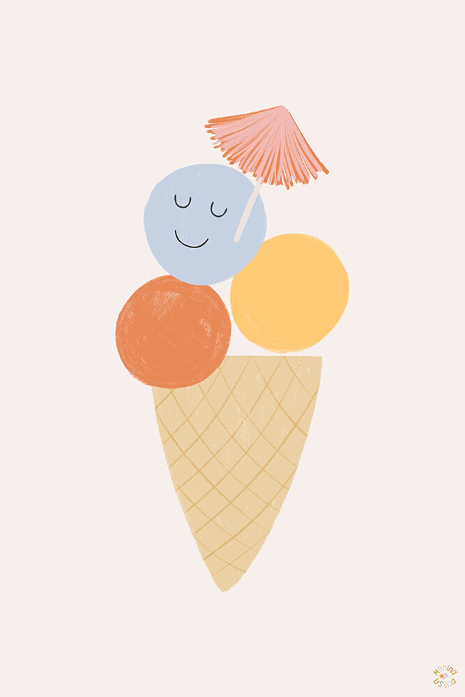 Happy Ice Cream Treat art print by Menina Lisboa for $57.95 CAD