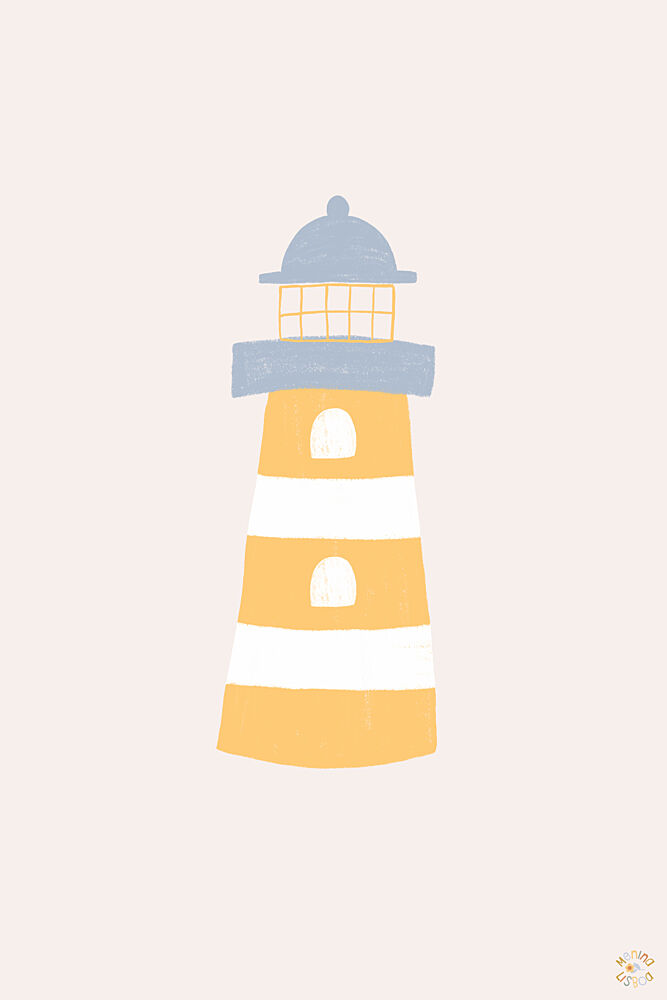 Coastal Striped Lighthouse art print by Menina Lisboa for $57.95 CAD