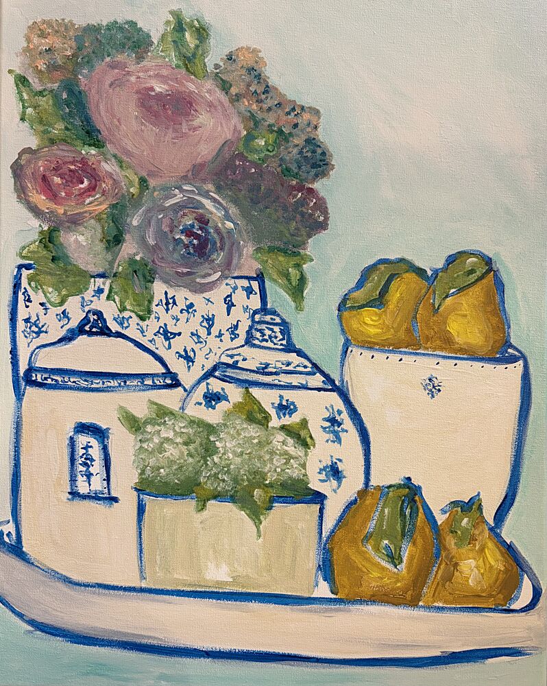 Blue and White Still Life art print by Breanna Megan Studio for $57.95 CAD
