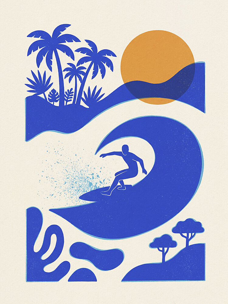 Surfer on Tropical Wave art print by Andreas Magnusson for $57.95 CAD