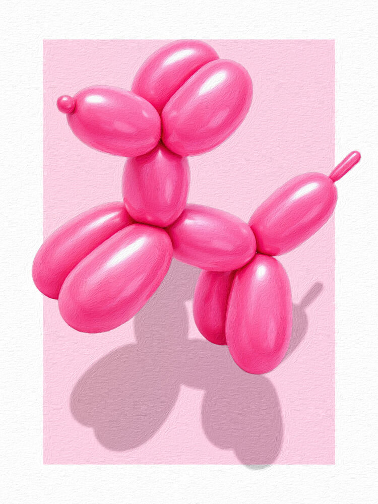 Pink Balloon Poodle art print by Marja van den Hurk for $57.95 CAD