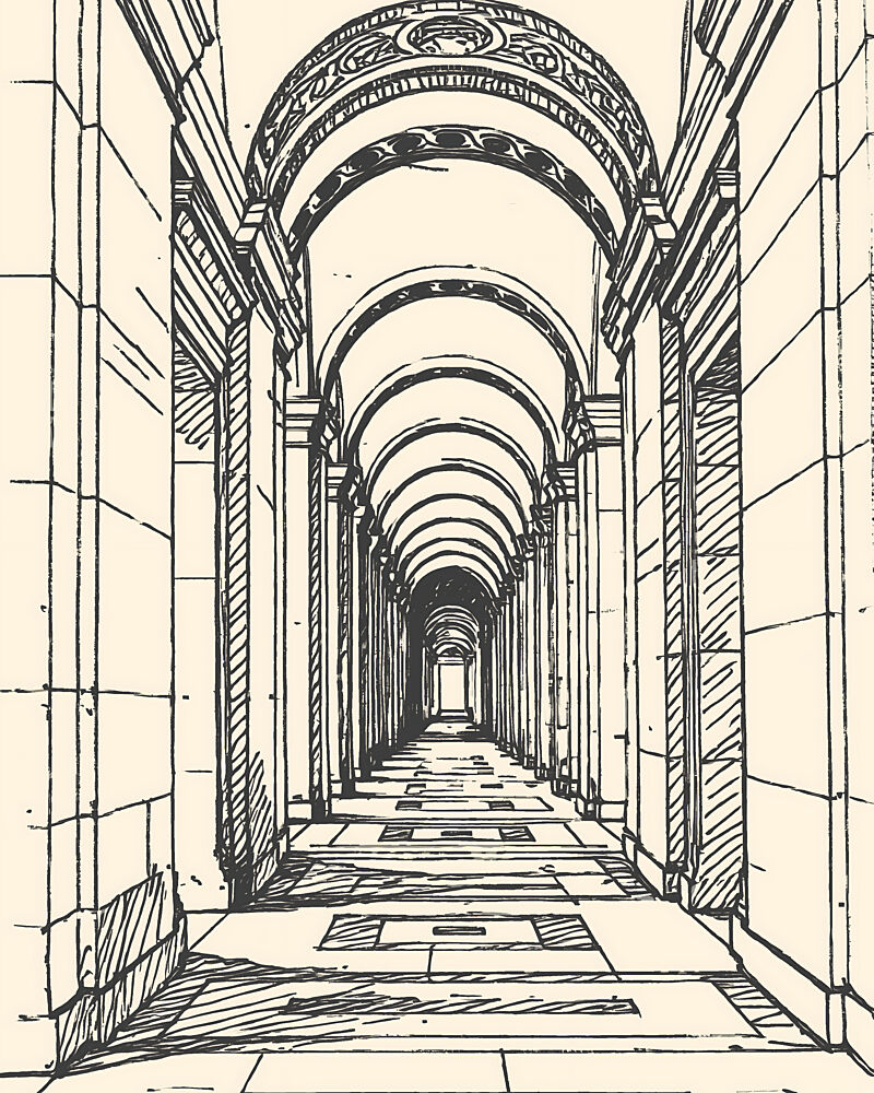 Grand Hallway Arches art print by Uma Gokhale for $57.95 CAD