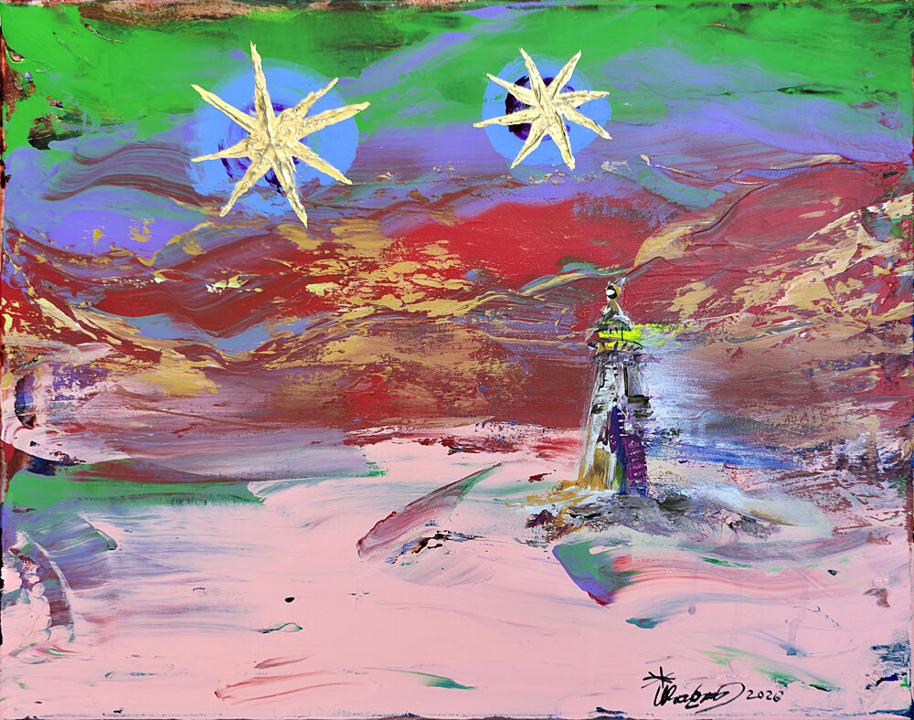 Abstract Lighthouse Stars art print by Kanat Ibragimov for $57.95 CAD