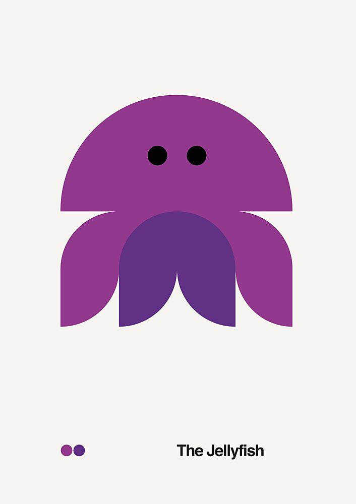 Playful Purple Jellyfish art print by David Vineis for $57.95 CAD