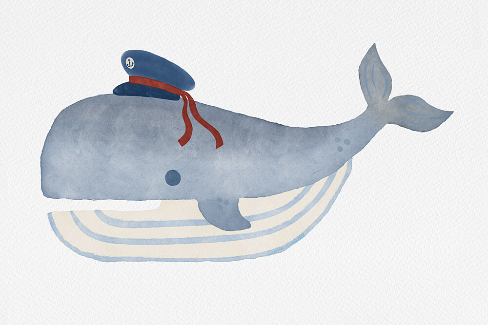 Little Captain Whale art print by Carrie Cantwell for $57.95 CAD