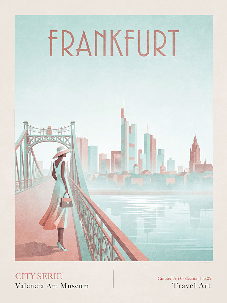 Elegant Frankfurt Cityscape art print by Emel Tunaboylu for $57.95 CAD