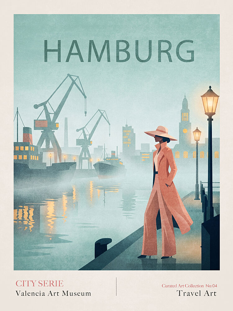 Elegant Woman Hamburg Port art print by Emel Tunaboylu for $57.95 CAD