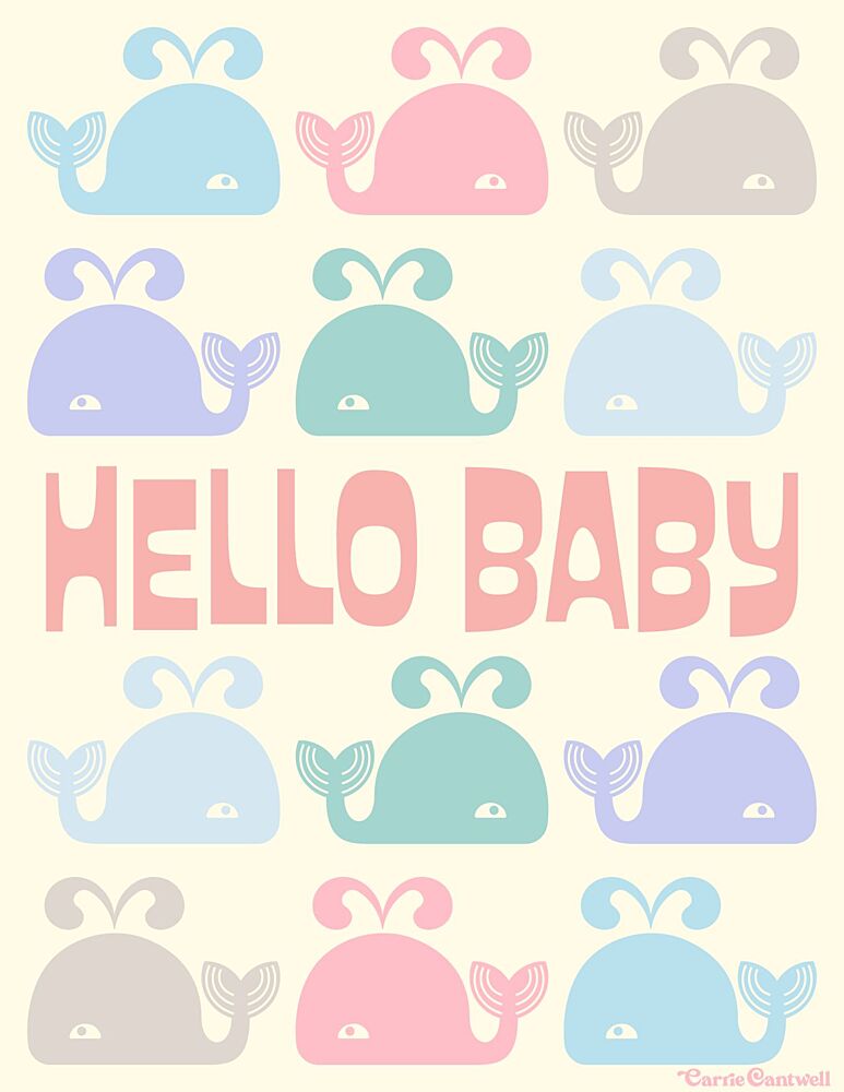 Hello Baby Whales art print by Carrie Cantwell for $57.95 CAD