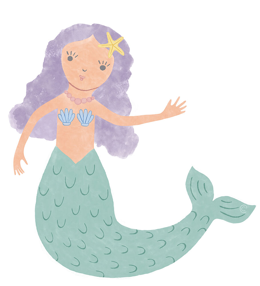 Sweet Little Mermaid art print by Carrie Cantwell for $57.95 CAD