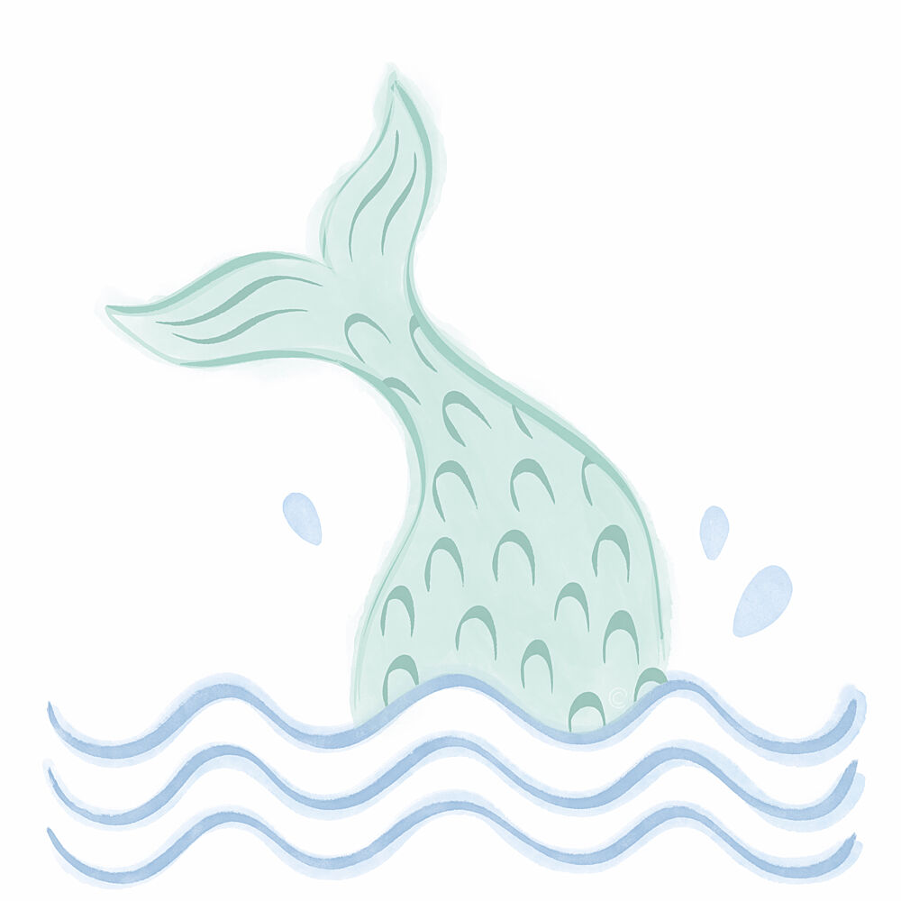 Mermaid Tail Waves art print by Carrie Cantwell for $57.95 CAD