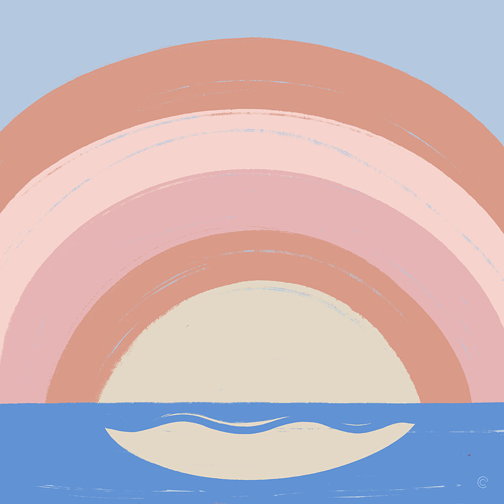 Pastel Rainbow Sunset art print by Carrie Cantwell for $57.95 CAD