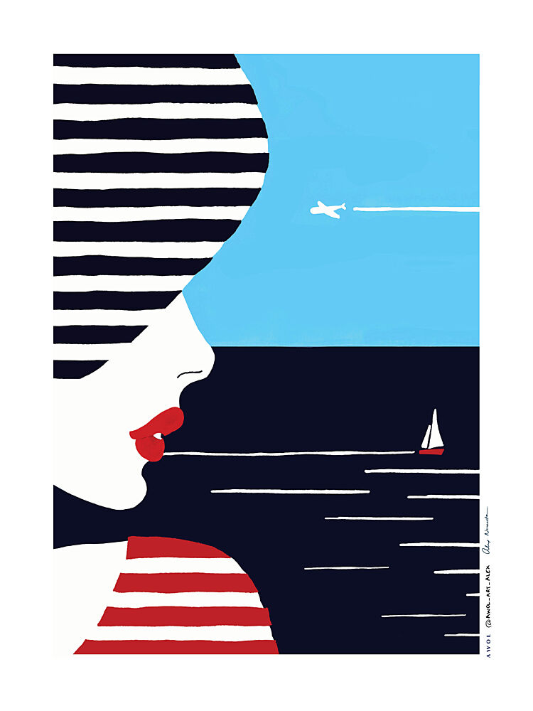Woman Gazing at Sea art print by Alex Nereuta for $57.95 CAD