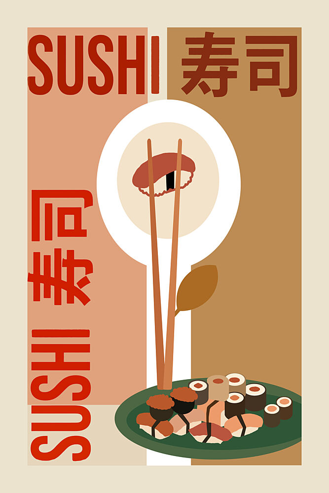 Modern Japanese Sushi art print by Casa Cartissi for $57.95 CAD