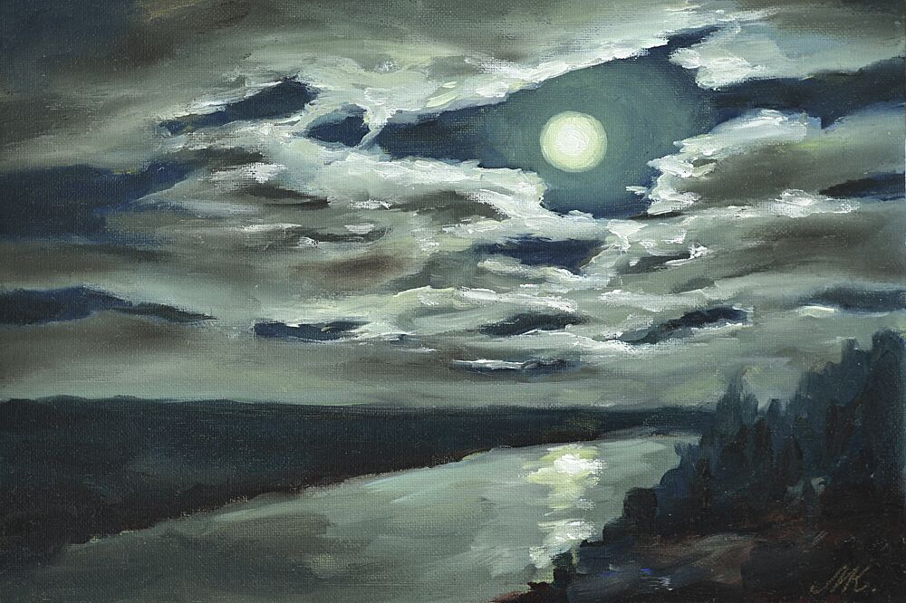 Moonlit River Serenity art print by Marina Kozyr for $57.95 CAD