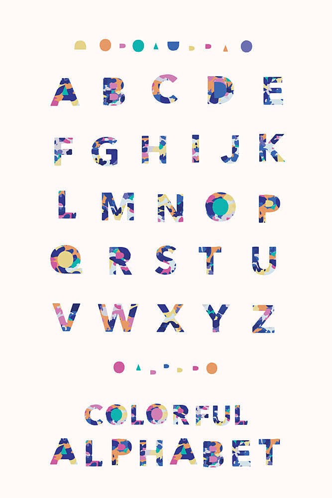 Colorful Abstract Alphabet art print by Danushka Abeygoda for $57.95 CAD