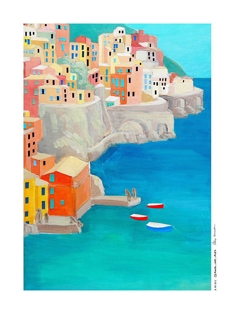Colorful Coastal Village art print by Alex Nereuta for $57.95 CAD