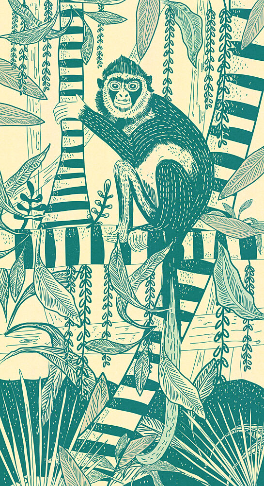 Monkey in Tropical Jungle art print by Nicholas for $57.95 CAD