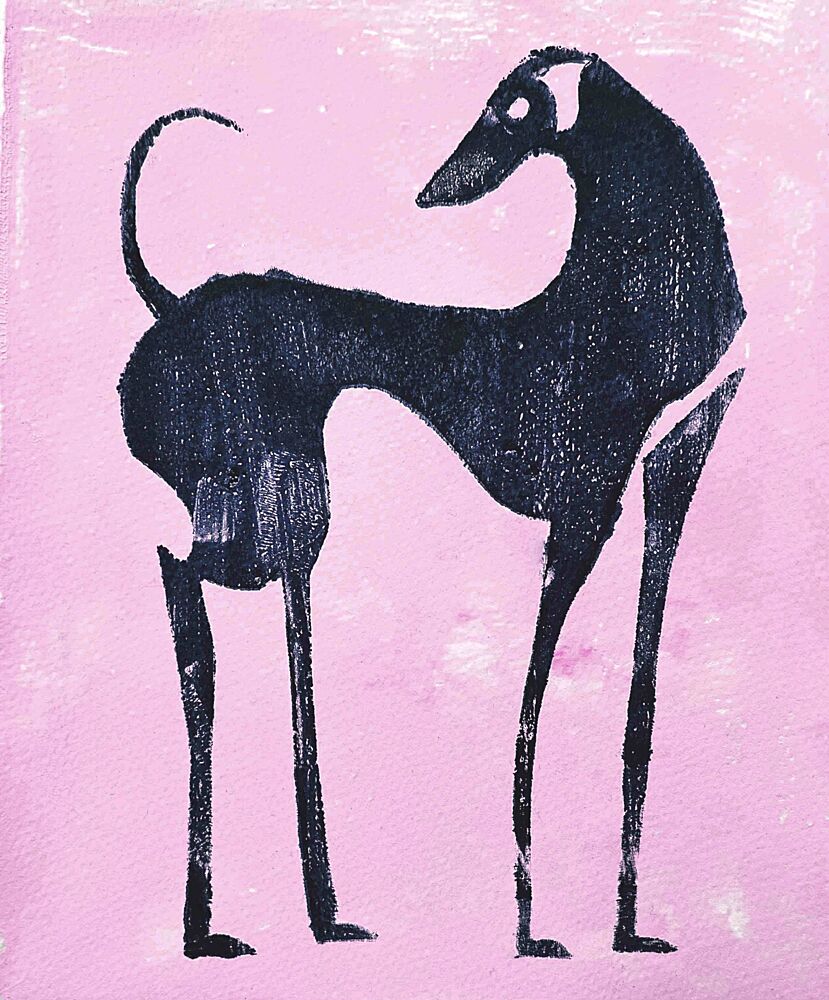 Abstract Pink Greyhound art print by Christina Misuro for $57.95 CAD