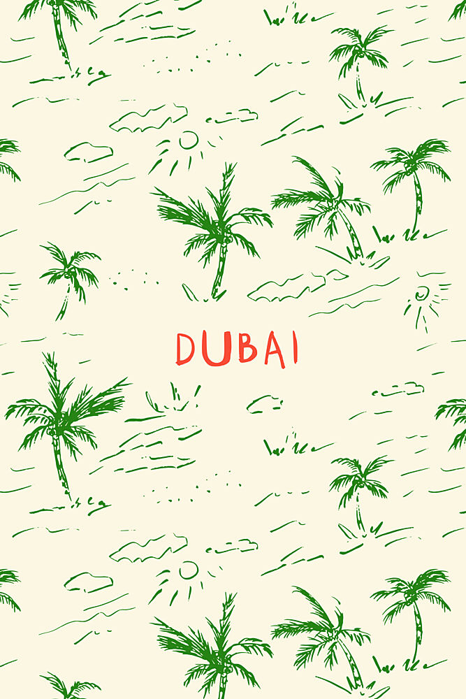 Dubai Palm Sketch art print by Treechild for $57.95 CAD
