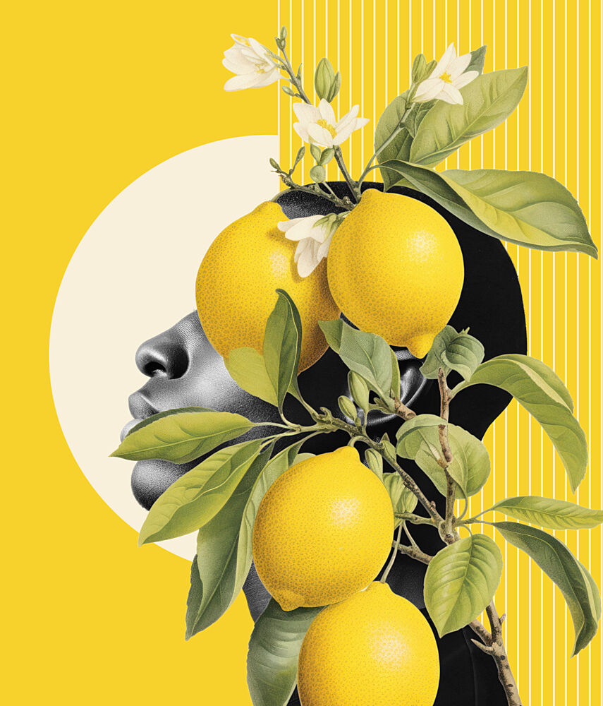 Vibrant Lemon Profile art print by Marja van den Hurk for $57.95 CAD