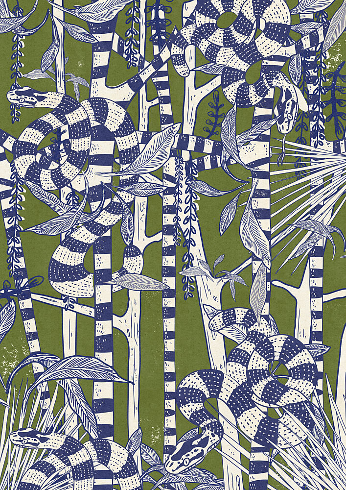 Jungle Snakes Pattern art print by Nicholas for $57.95 CAD