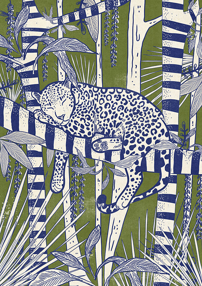 Peaceful Jungle Leopard art print by Nicholas for $57.95 CAD