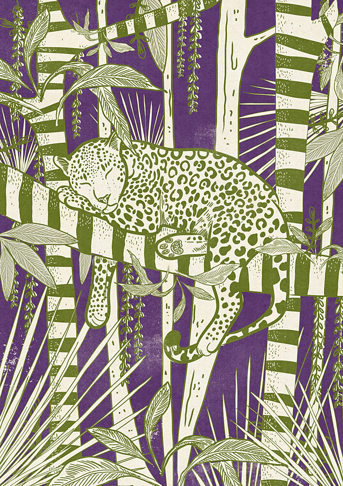 Sleeping Jungle Leopard art print by Nicholas for $57.95 CAD