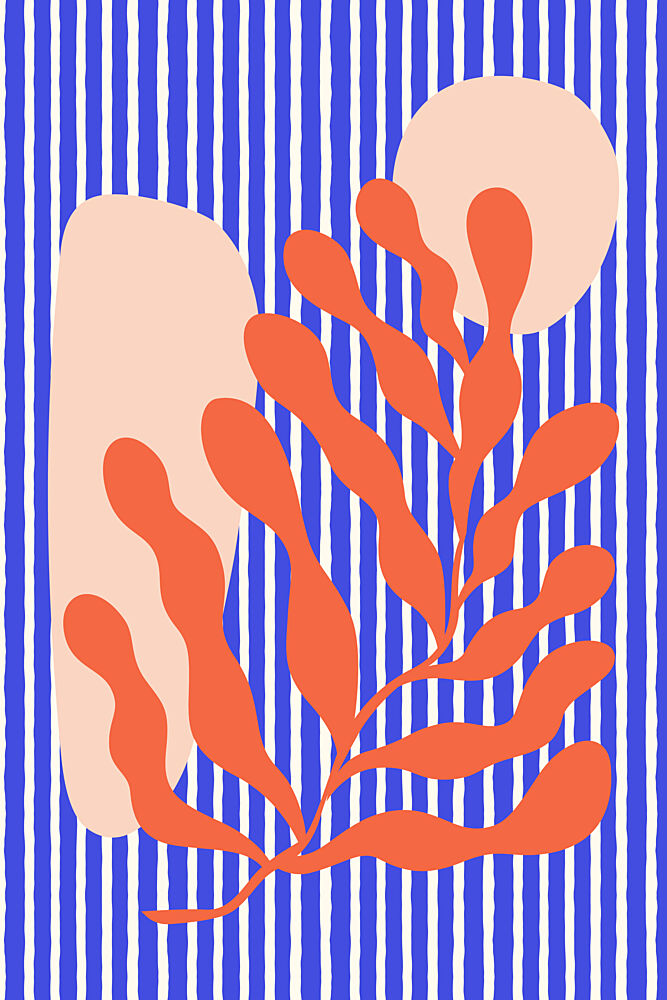 Abstract Coral Stripes art print by Treechild for $57.95 CAD