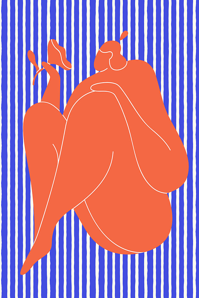 Relaxed Woman with Flower art print by Treechild for $57.95 CAD