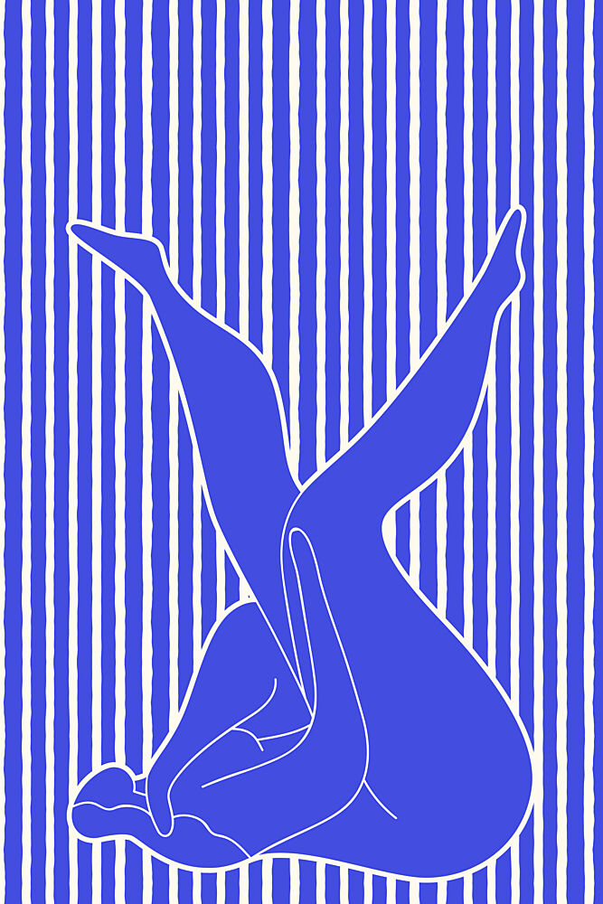 Blue Striped Pose art print by Treechild for $57.95 CAD