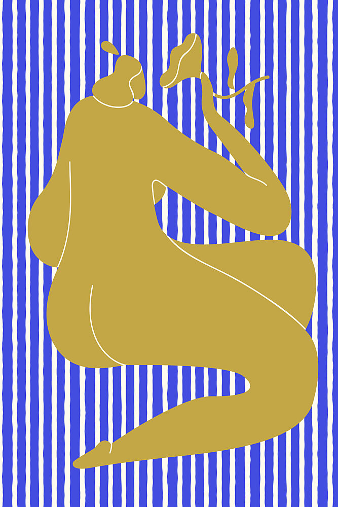 Golden Figure with Plant art print by Treechild for $57.95 CAD