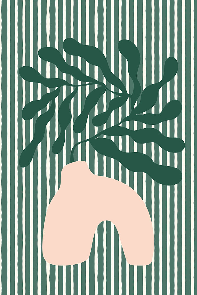 Modern Botanical Stripes art print by Treechild for $57.95 CAD