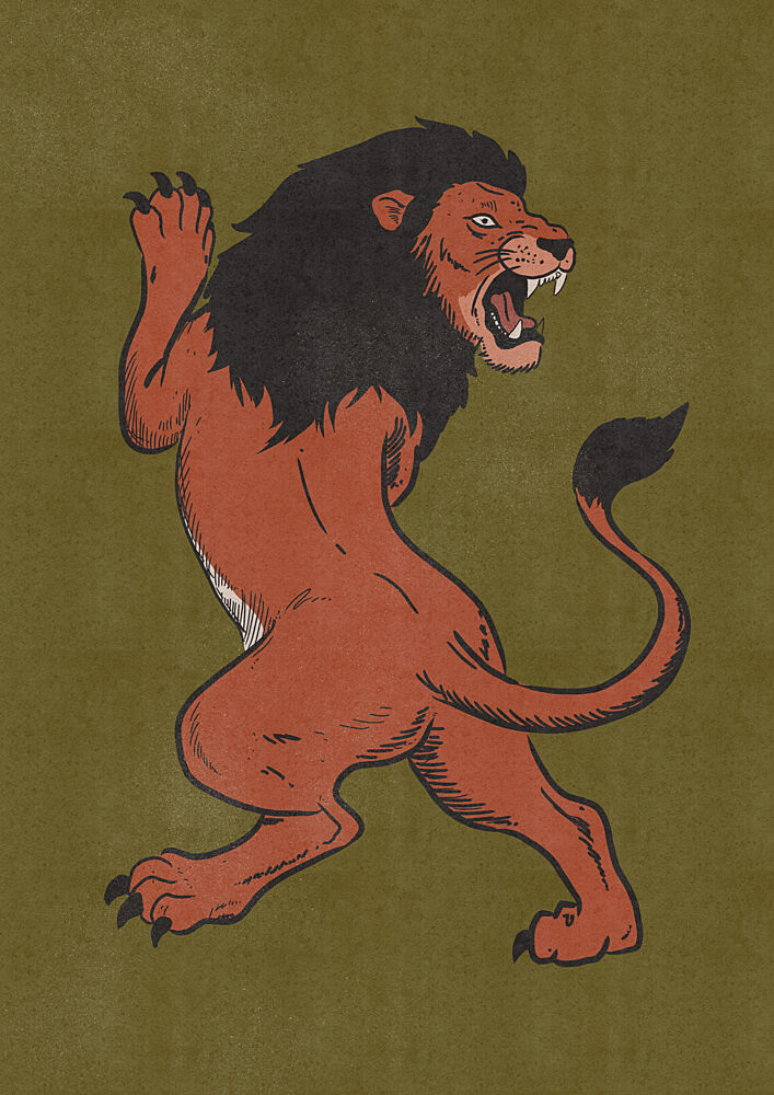 Fierce Roaring Lion art print by Nicholas for $57.95 CAD