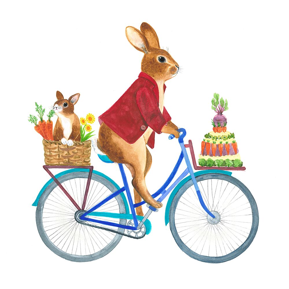 Easter Bunny Bike Ride art print by Isabelle Brent for $57.95 CAD